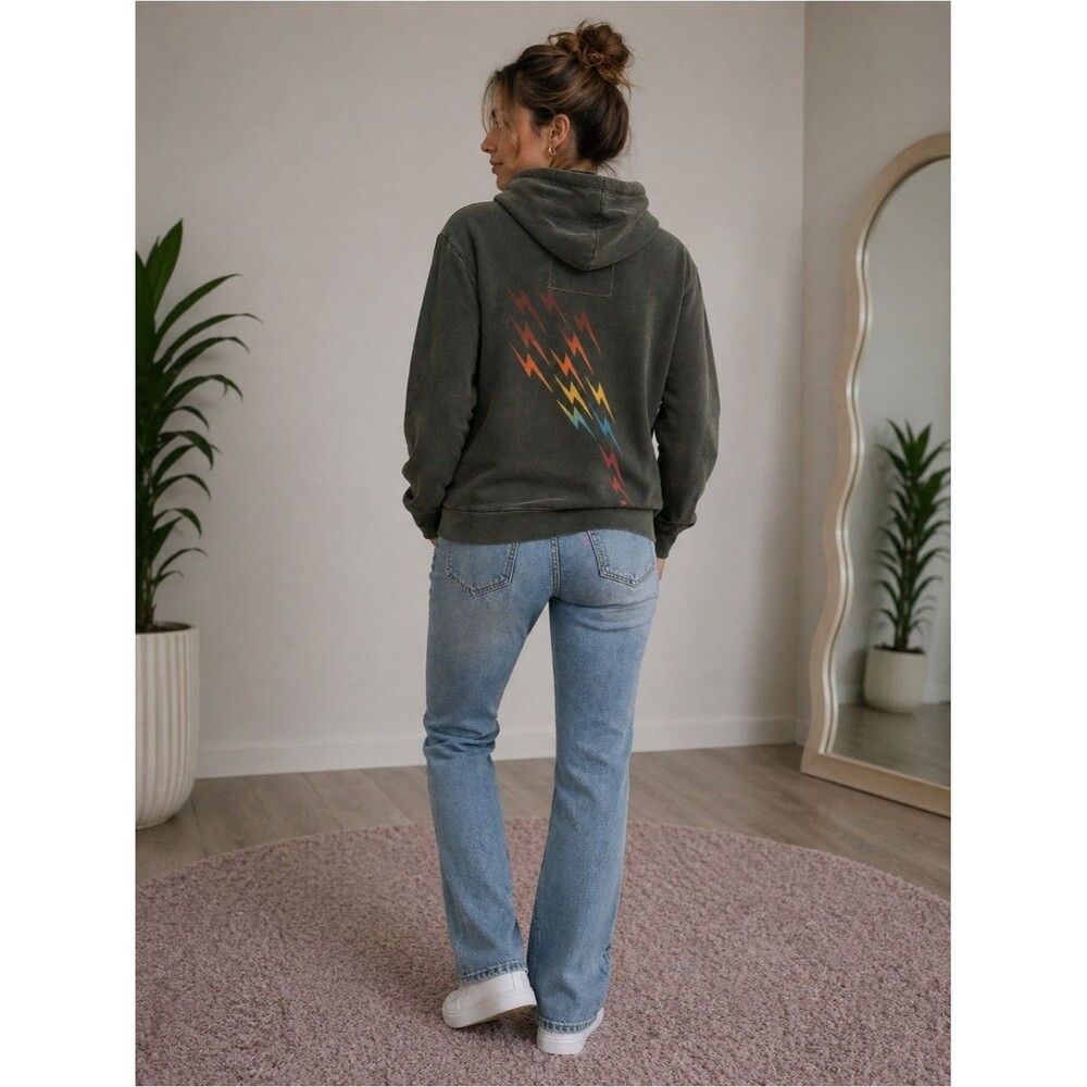 Rare Aviator Nation rainbow lighting bolt hoodie